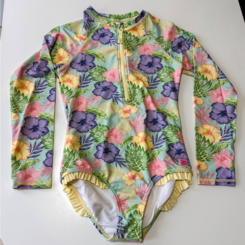 Ruffle Butts one piece Rashguard size 12